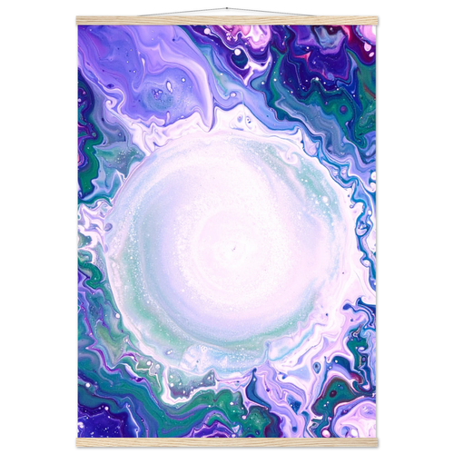 Notebook with a colorful abstract design on the cover