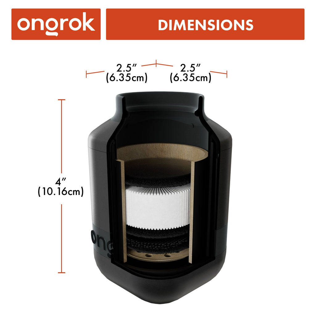 Ongrok product with dimensions labeled on a white background