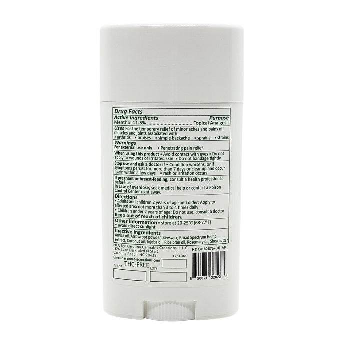 Back label of a white cylindrical container with text on a white background