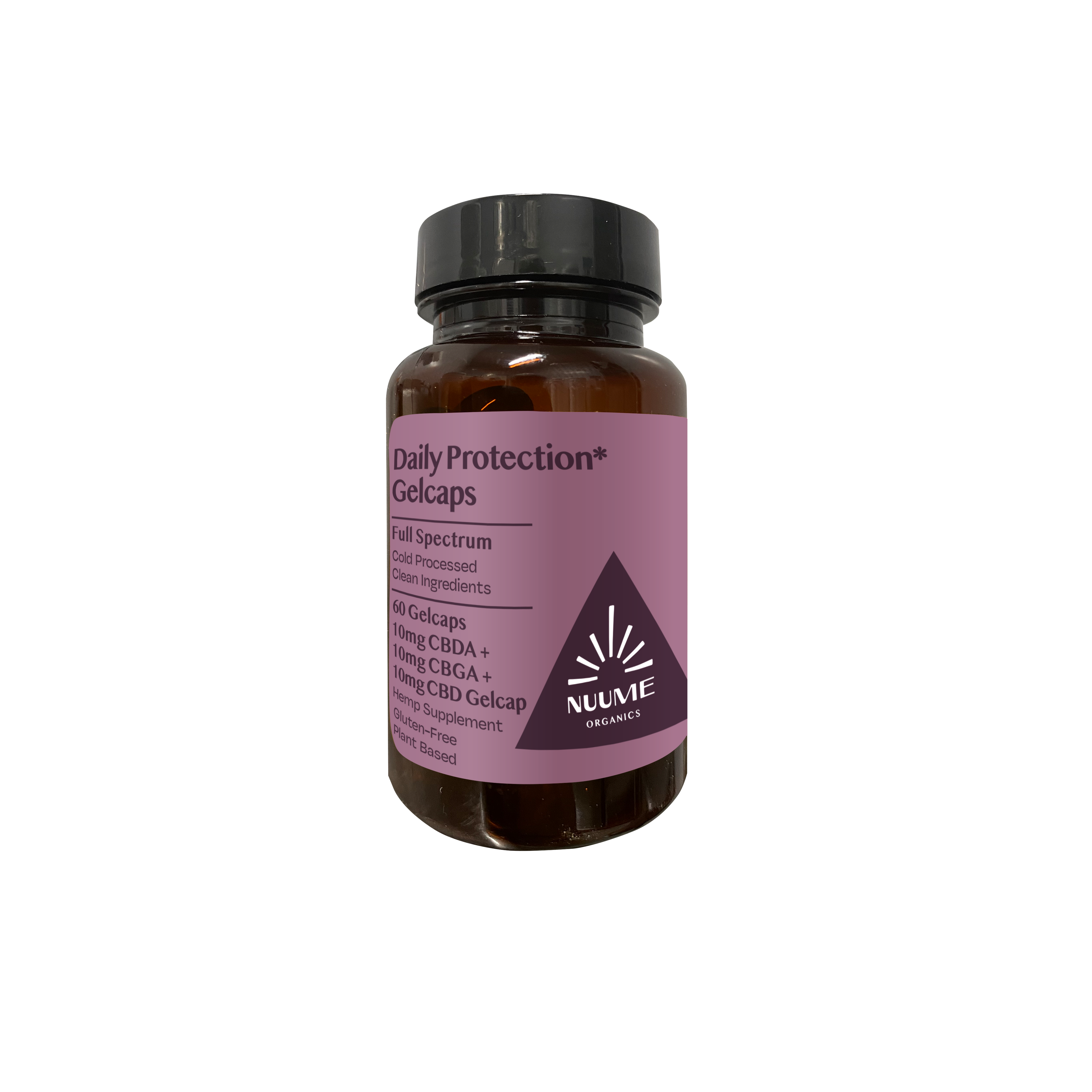 NuMe Organics Daily Protection GelCaps bottle on a white background