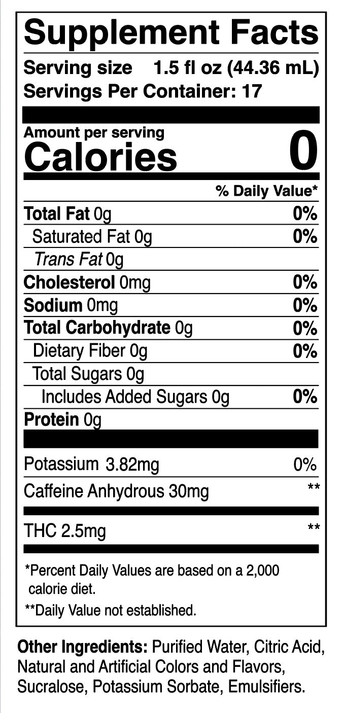 Supplement facts label with nutritional information on a white background