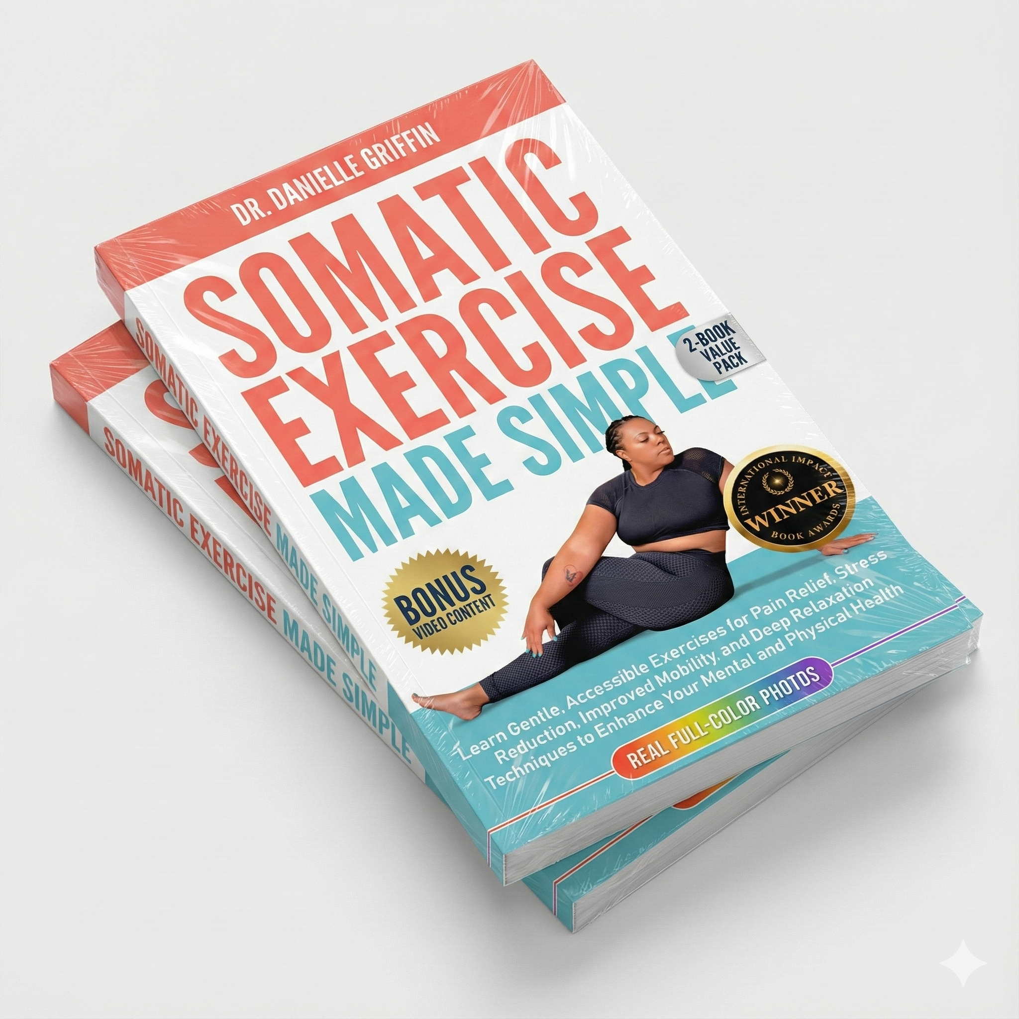Book titled 'Somatic Exercise Made Simple' by Dr. Danielle Griffin on a white background