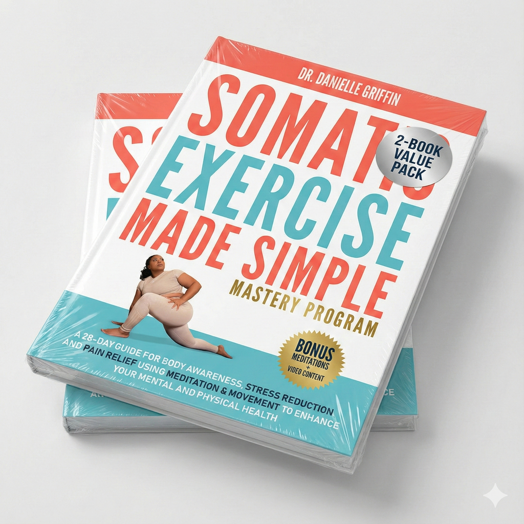 Two books titled 'Somatoexercise Made Simple' by Dr. Danielle Griffin on a light gray background