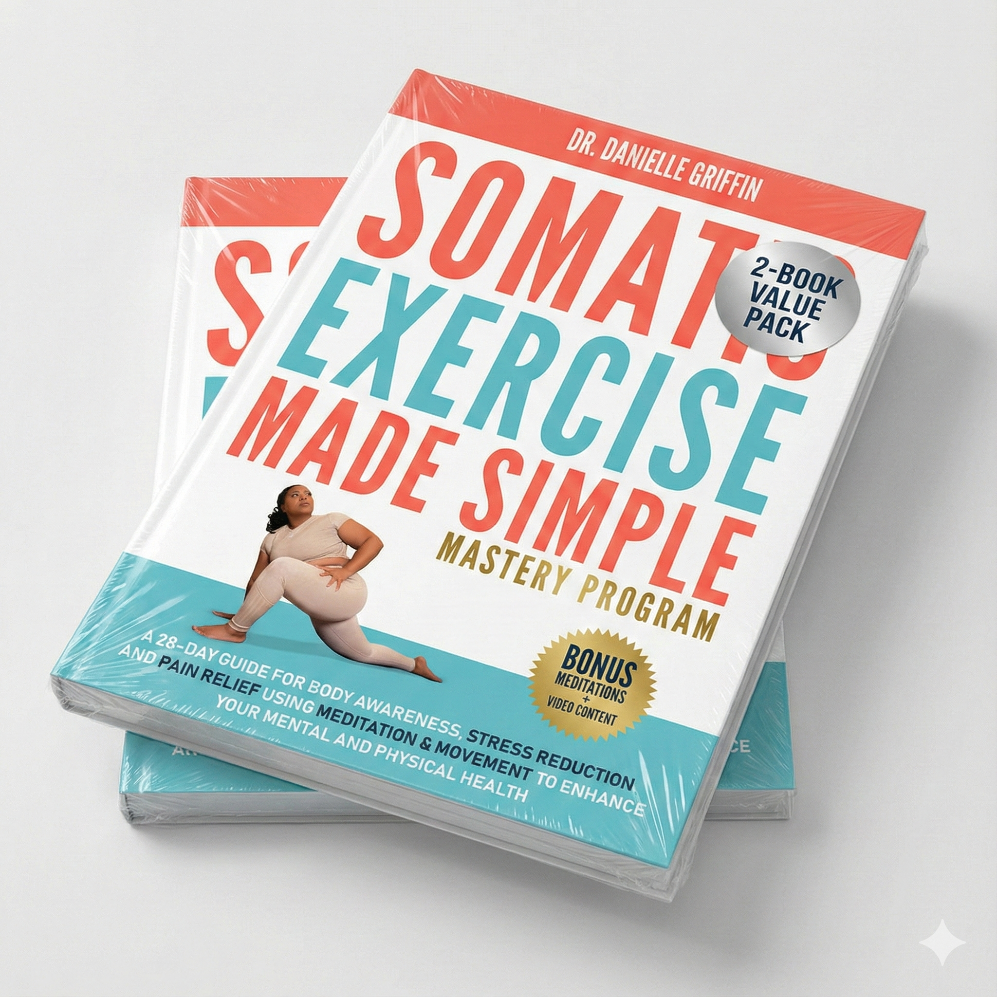 Two books titled 'Somatoexercise Made Simple' by Dr. Danielle Griffin on a light gray background