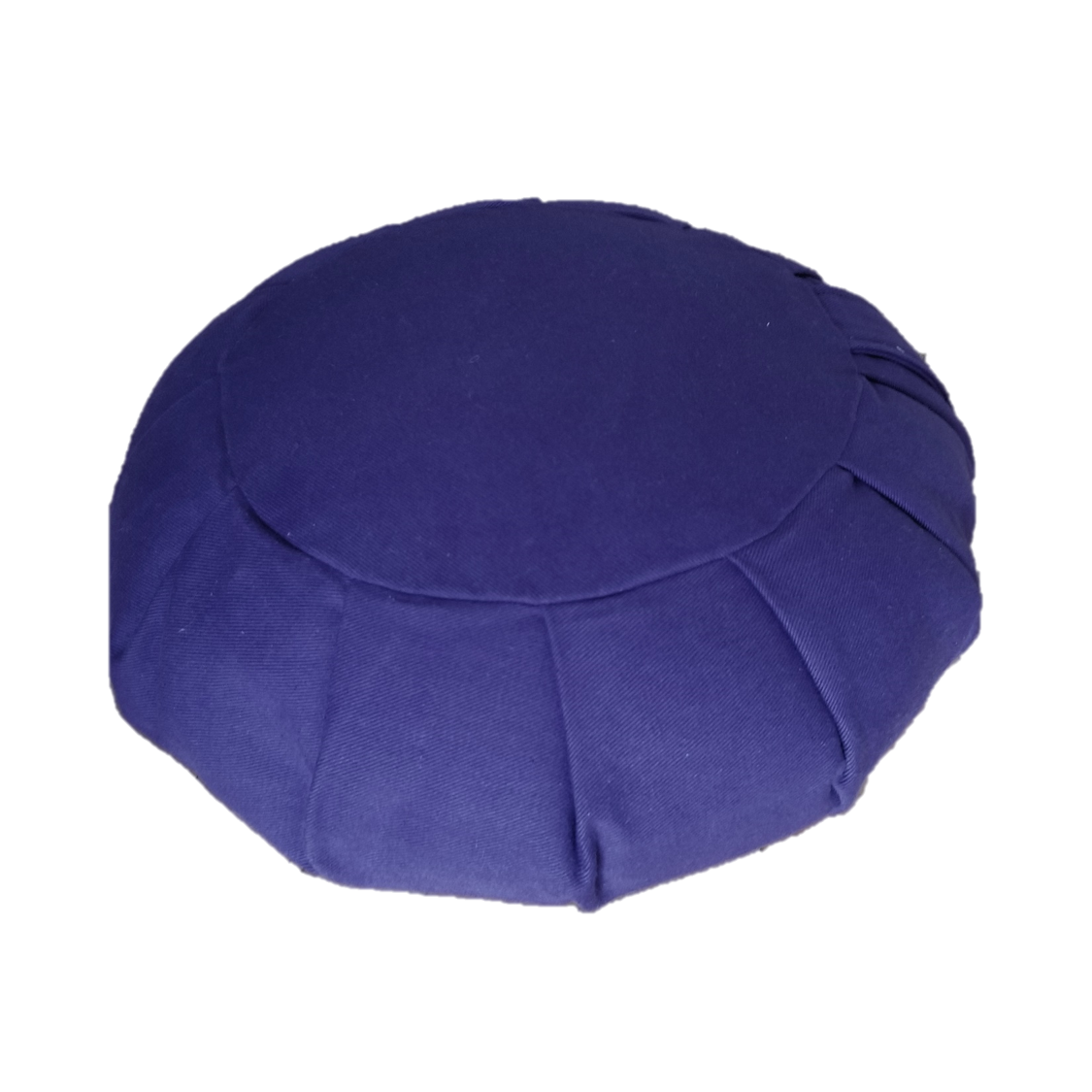 Blue meditation cushion on a white background
