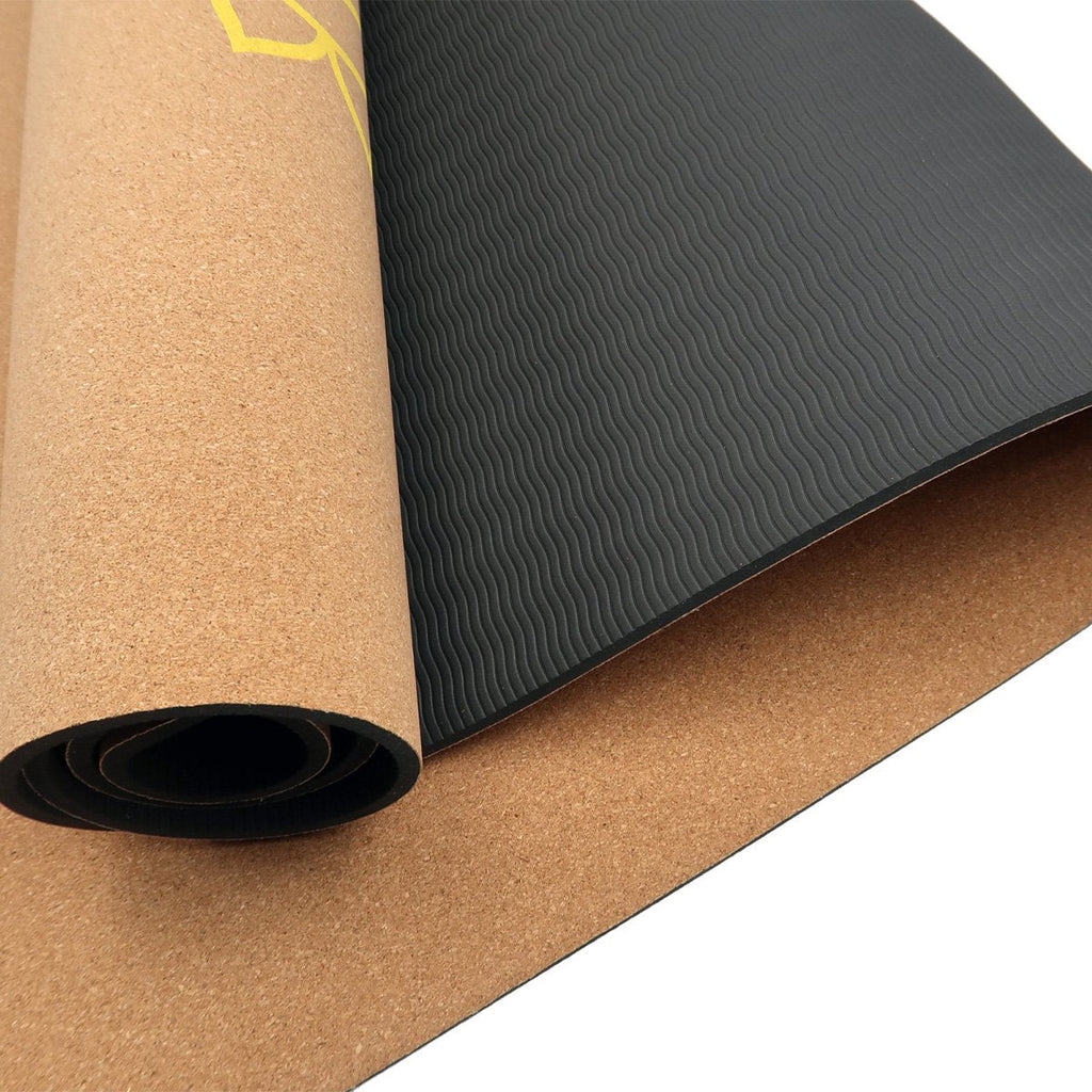 NNEDSZ Cork Yoga Mat with Carry Straps Home Gym Pilates - Chakras-2