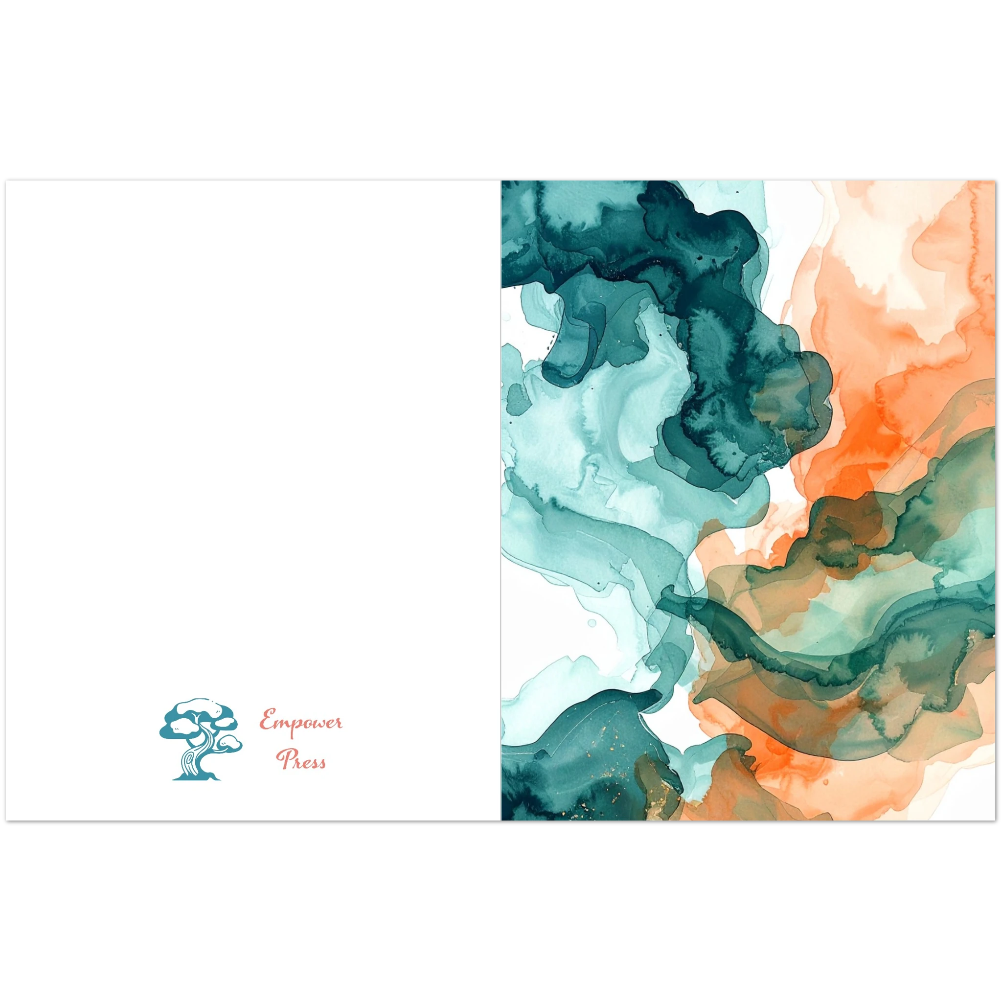 An open card so you see the front and the back